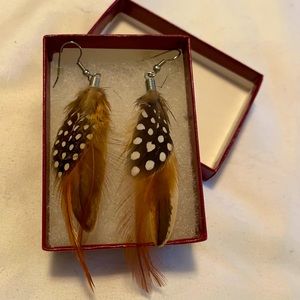 Boho feather earrings